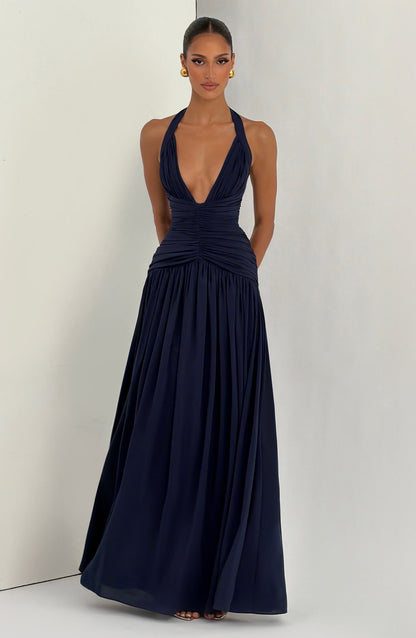 Riviera Maxi Elbise - Lacivert