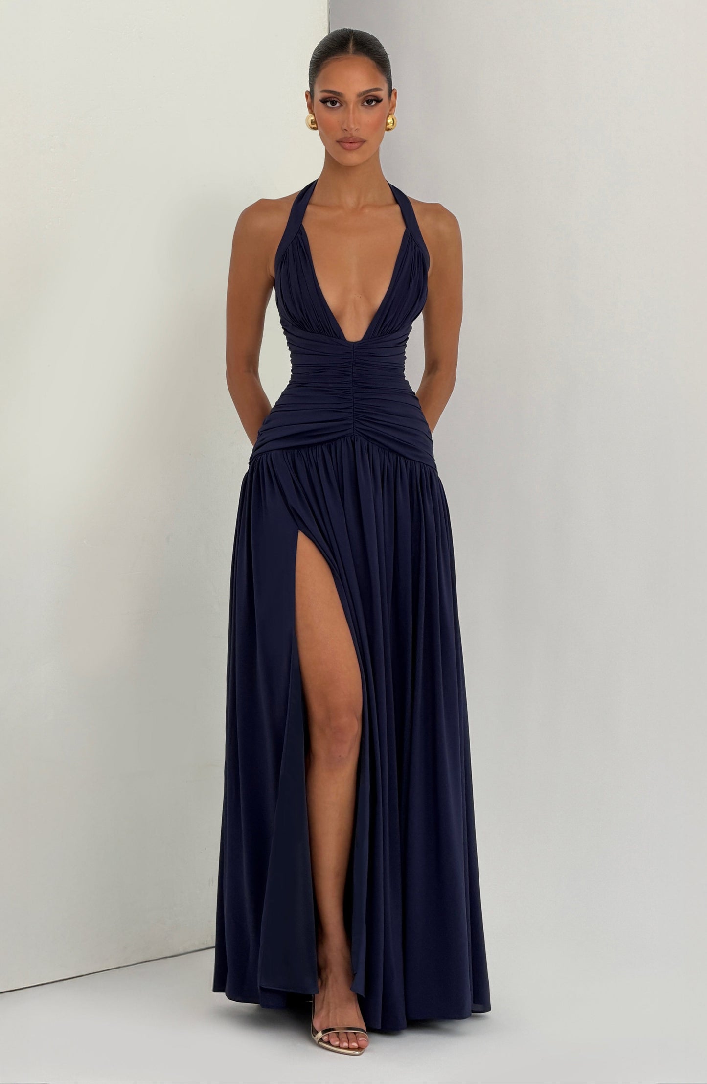 Riviera Maxi Elbise - Lacivert