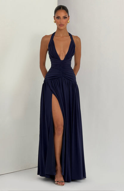Riviera Maxi Elbise - Lacivert
