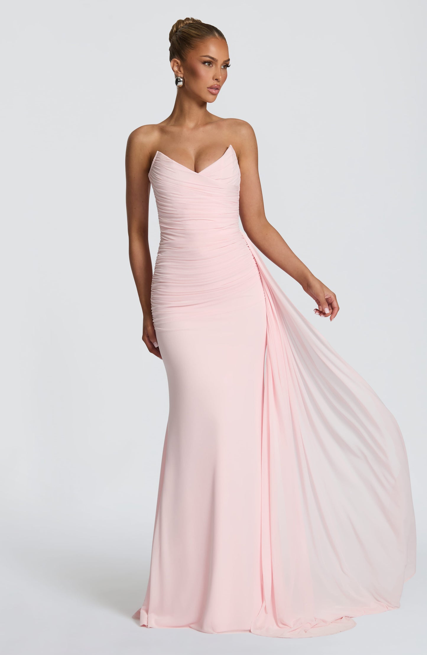 Ashika Maxi Elbise – Pudra Pembe