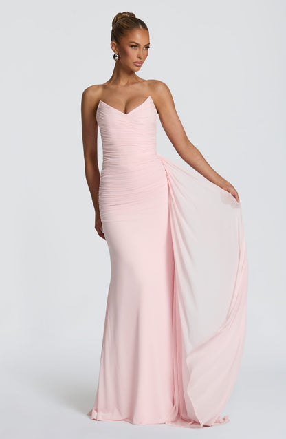 Ashika Maxi Elbise – Pudra Pembe