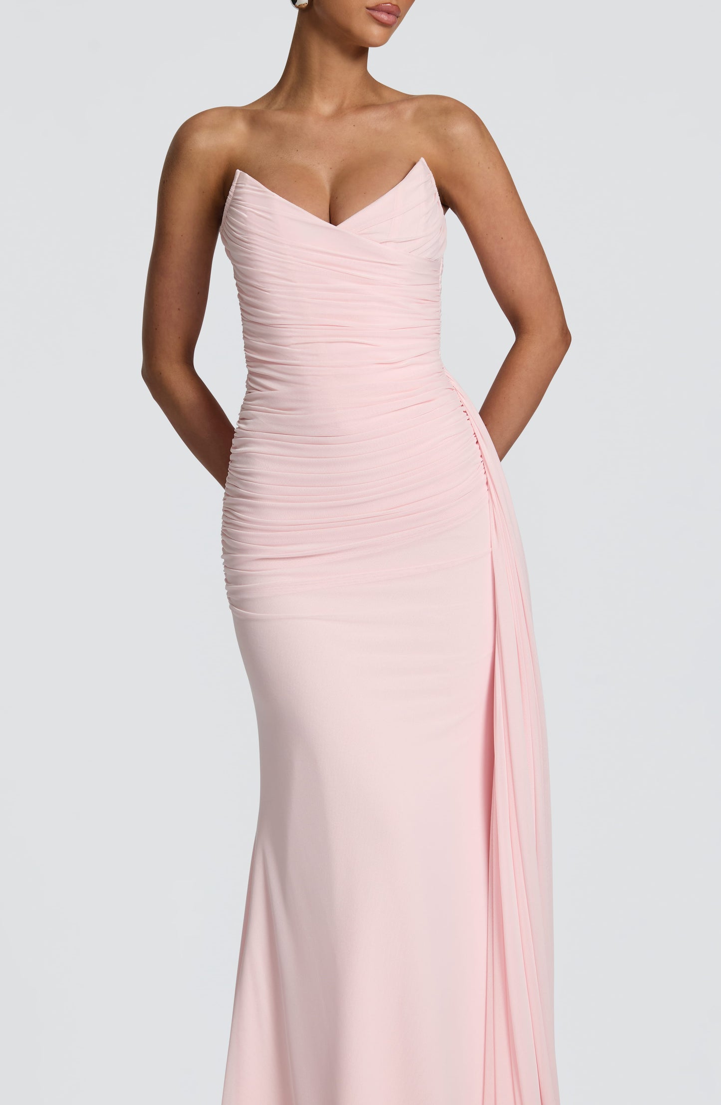 Ashika Maxi Elbise – Pudra Pembe