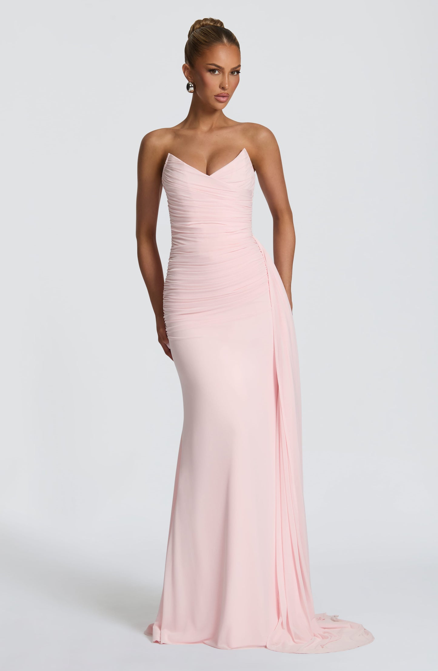 Ashika Maxi Elbise – Pudra Pembe