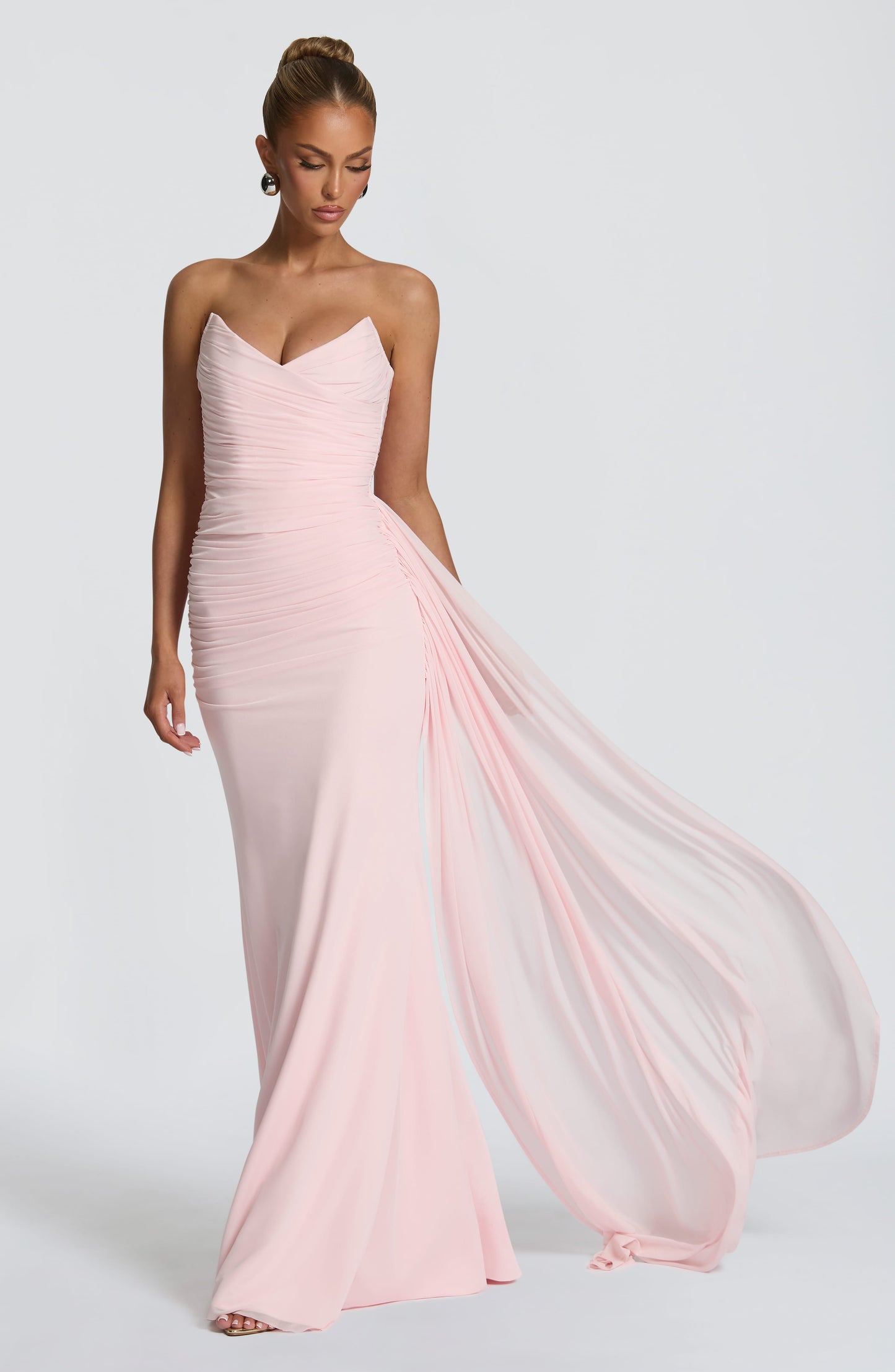 Ashika Maxi Elbise – Pudra Pembe
