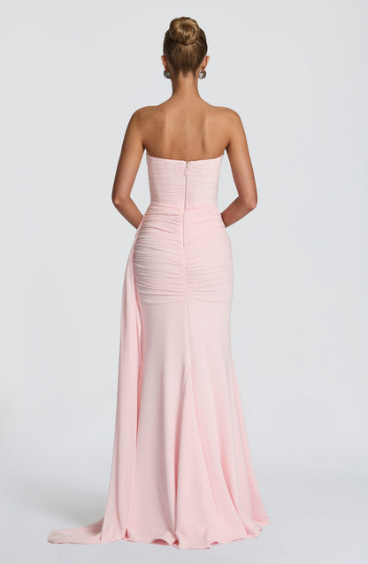 Ashika Maxi Elbise – Pudra Pembe