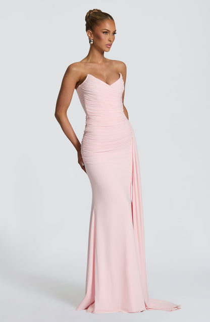 Ashika Maxi Elbise – Pudra Pembe