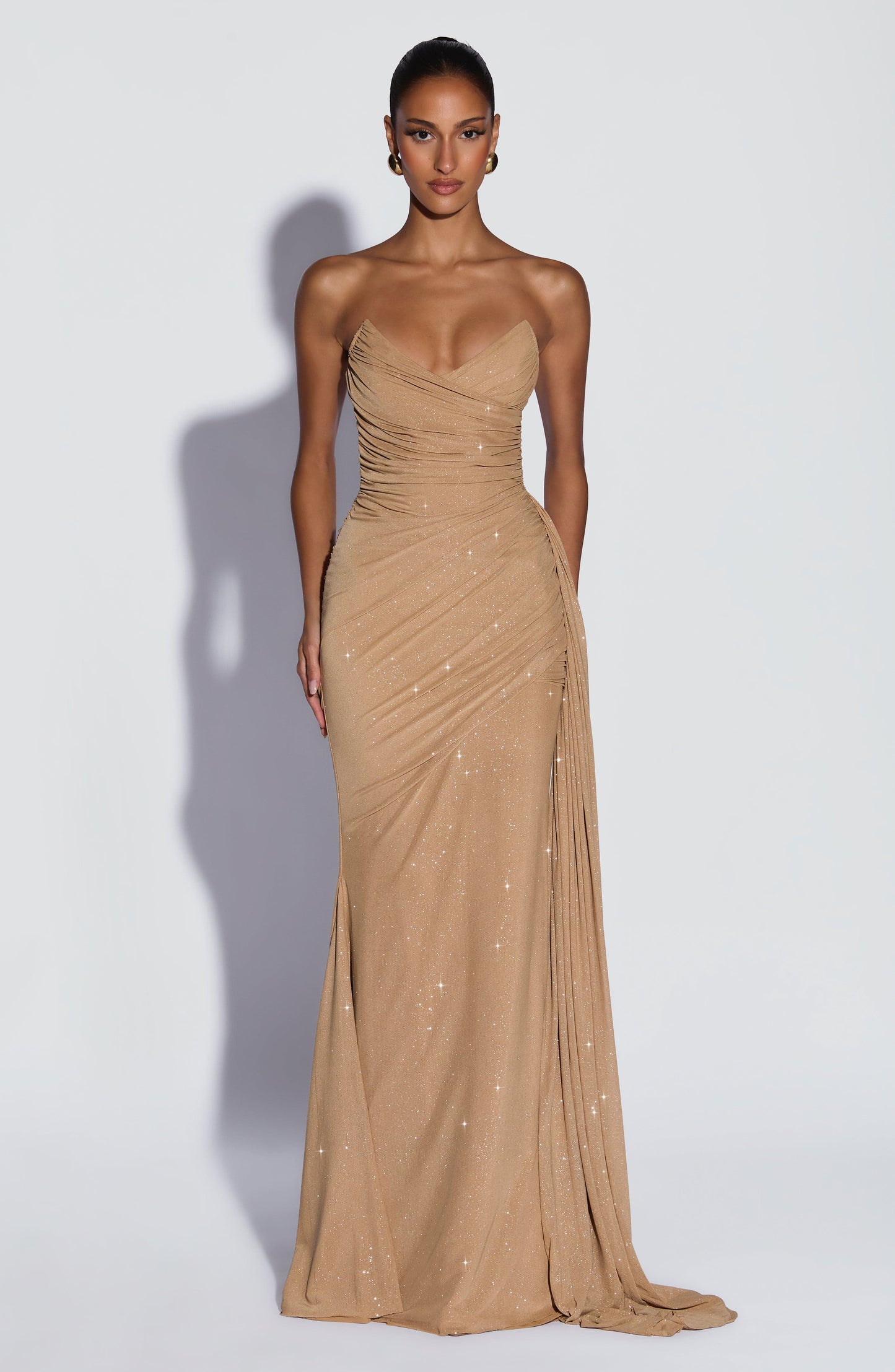 Ashika Maxi Elbise – Işıltılı Altın