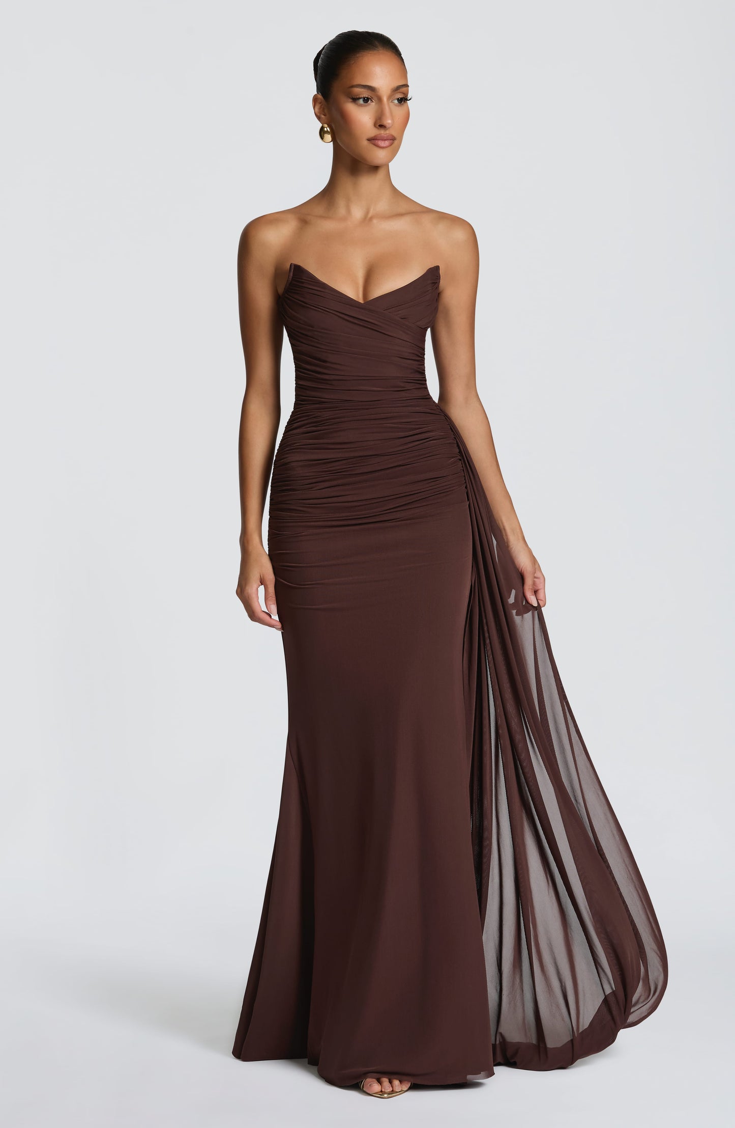 Ashika Maxi Elbise – Mürdüm Kahve
