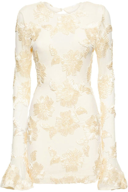 İşlemeli Sırtı Açık File Mini Elbise