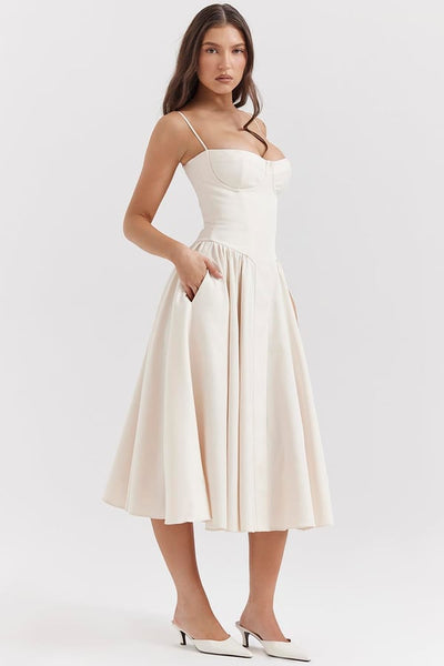 Ophelia Zarif Büstiyer Midi Elbise