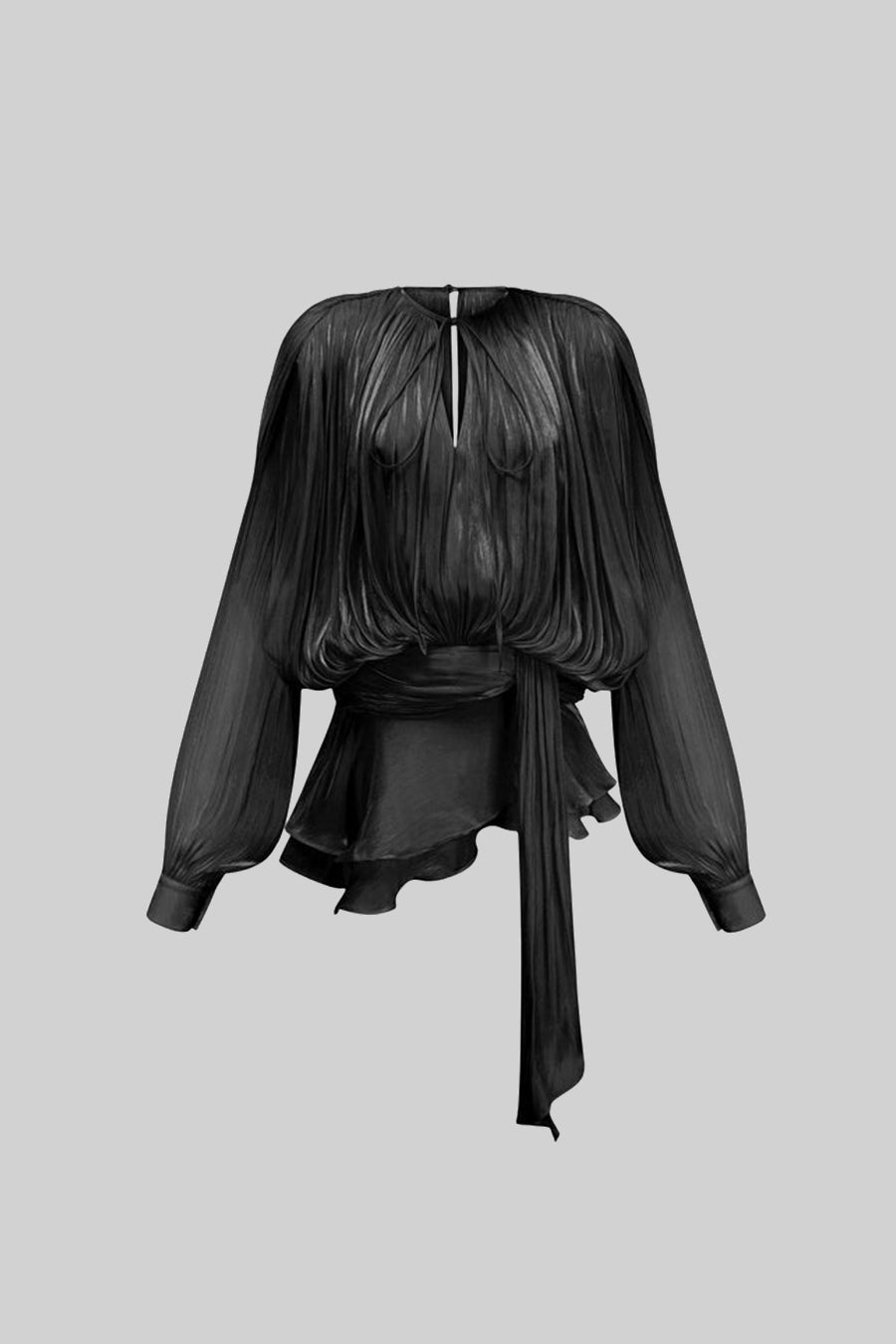 Seraphina Drapeli Fırfır Detaylı Mini Elbise