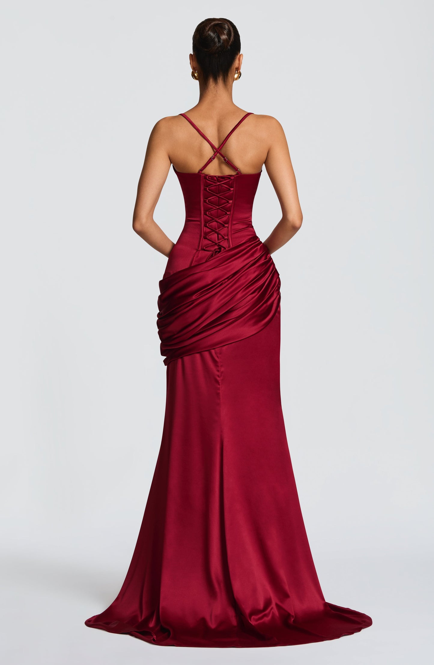 Connie Maxi Elbise - Bordo