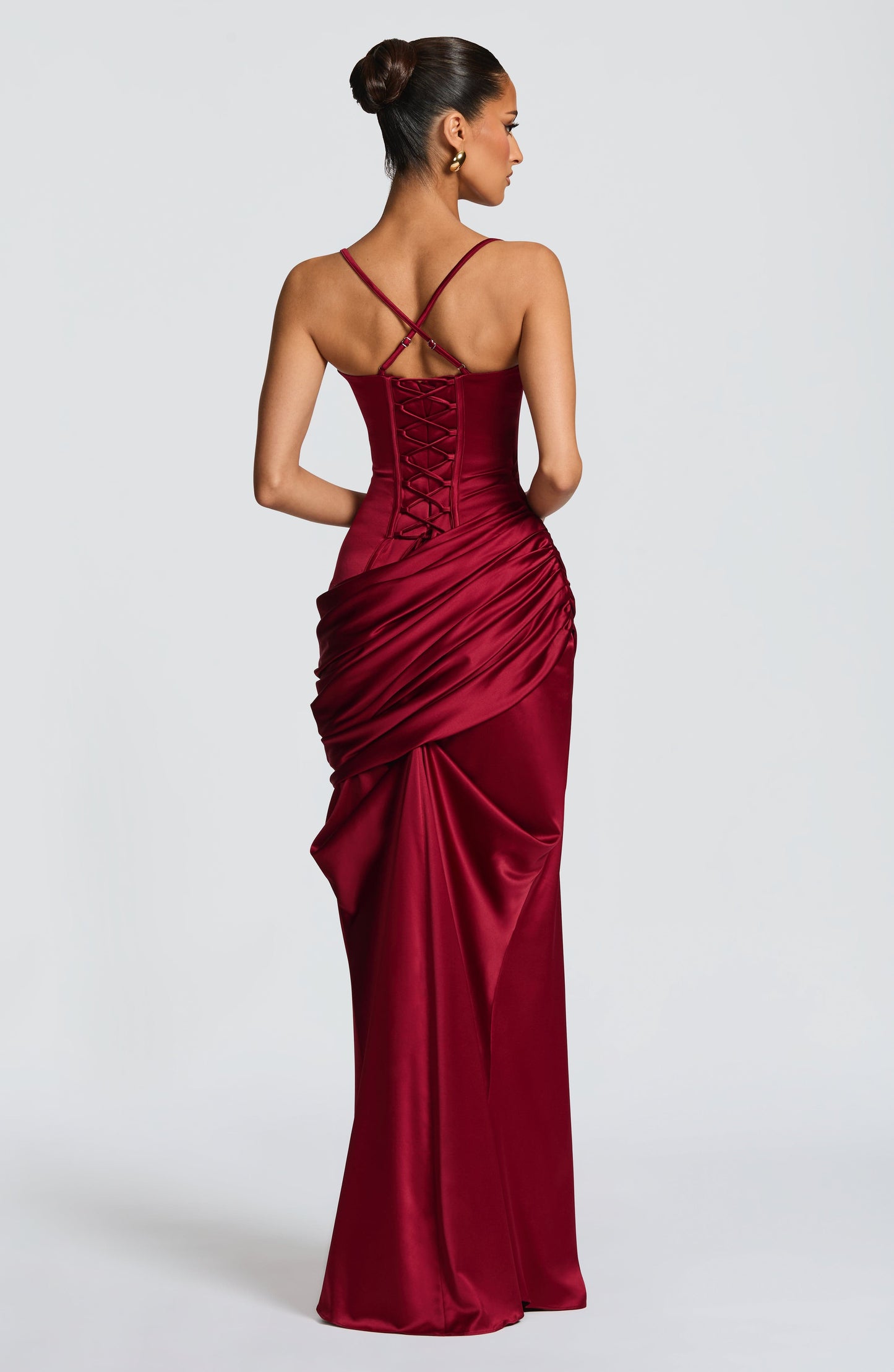 Connie Maxi Elbise - Bordo
