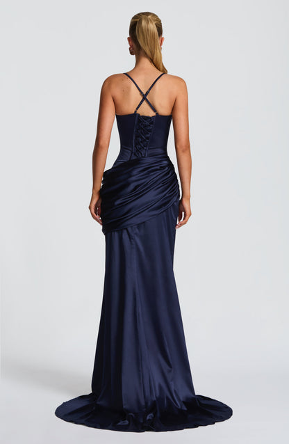 Connie Maxi Elbise - Lacivert