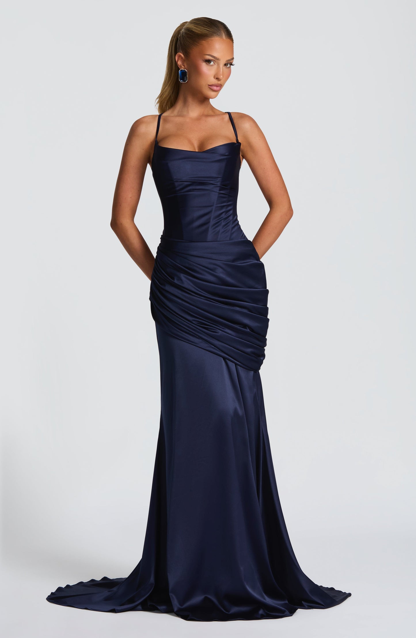 Connie Maxi Elbise - Lacivert