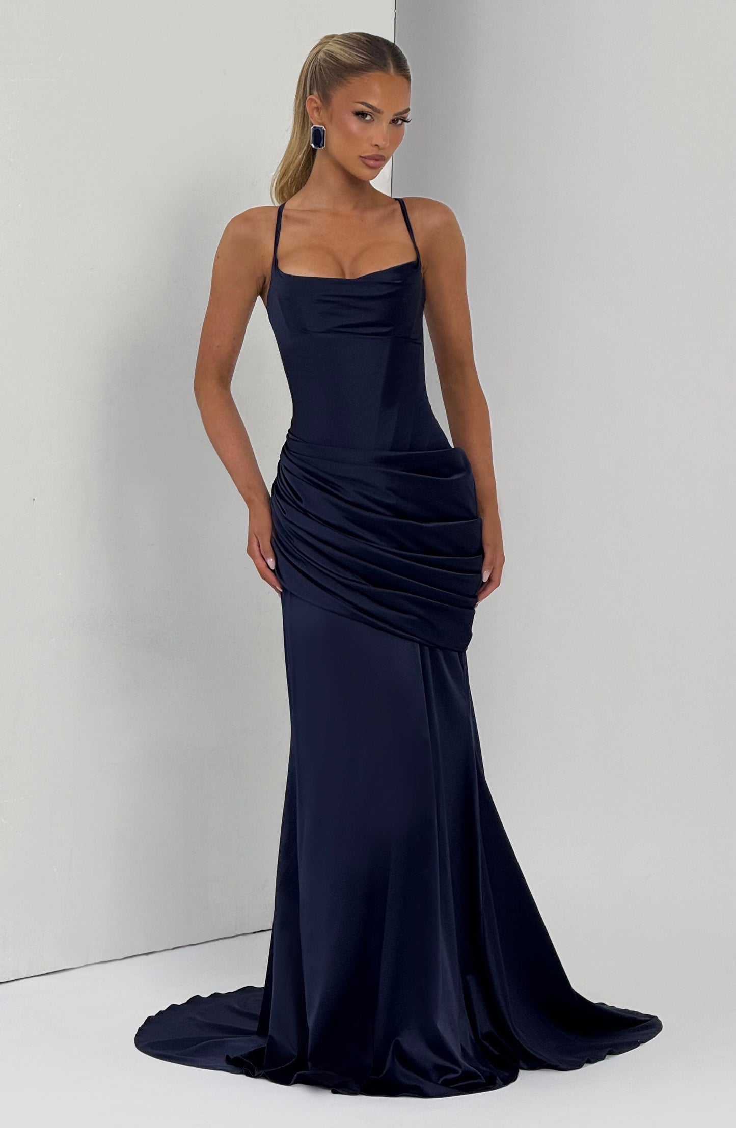 Connie Maxi Elbise - Lacivert