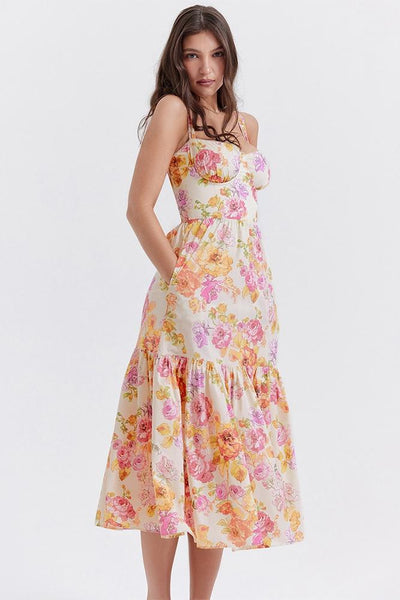 Cottie Baskılı Flare Midi Elbise
