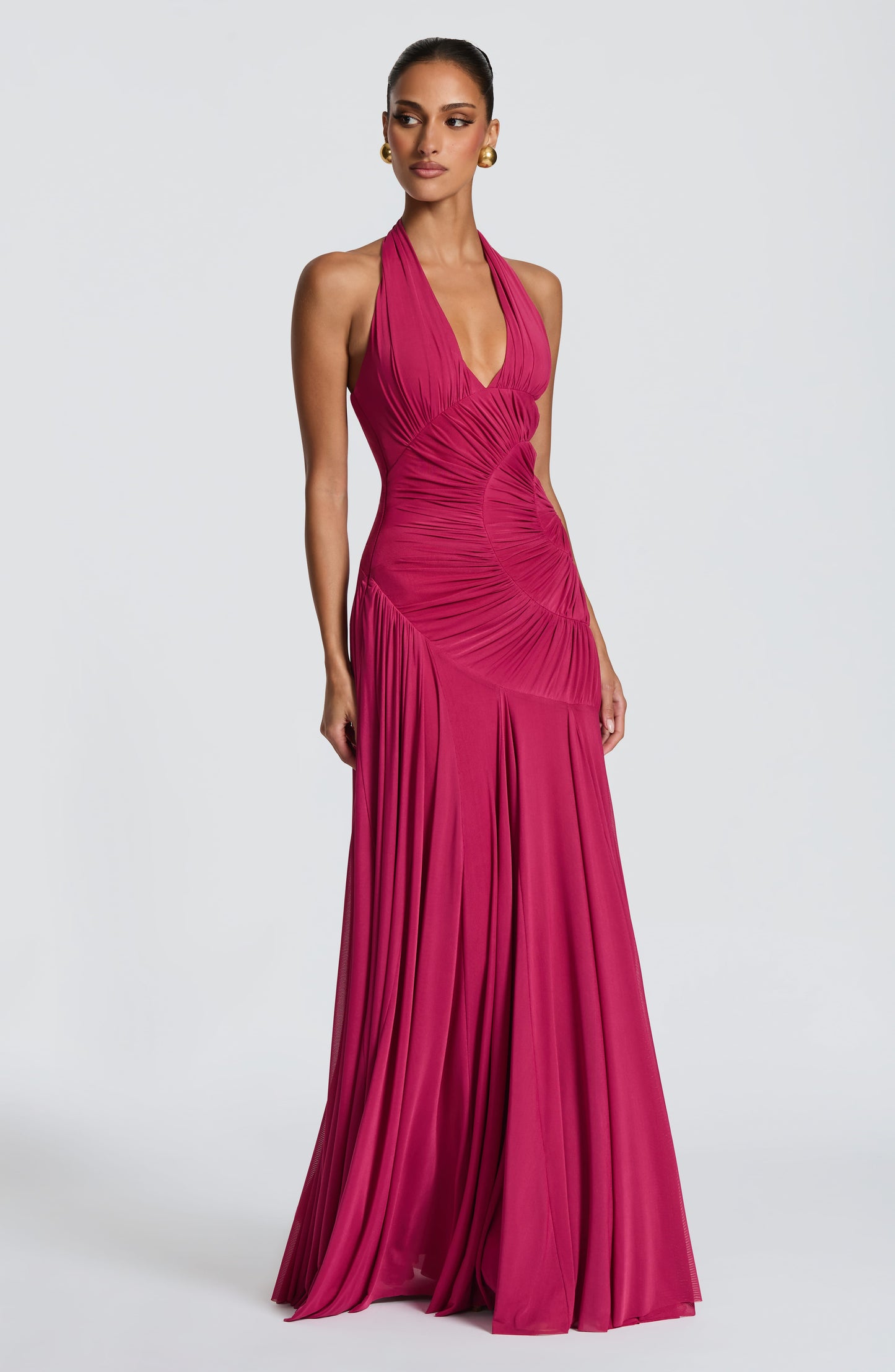 Selira Maxi Elbise – Ahududu