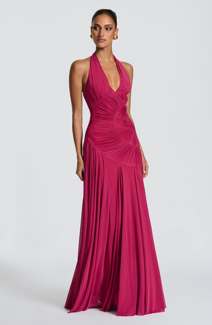 Selira Maxi Elbise – Ahududu