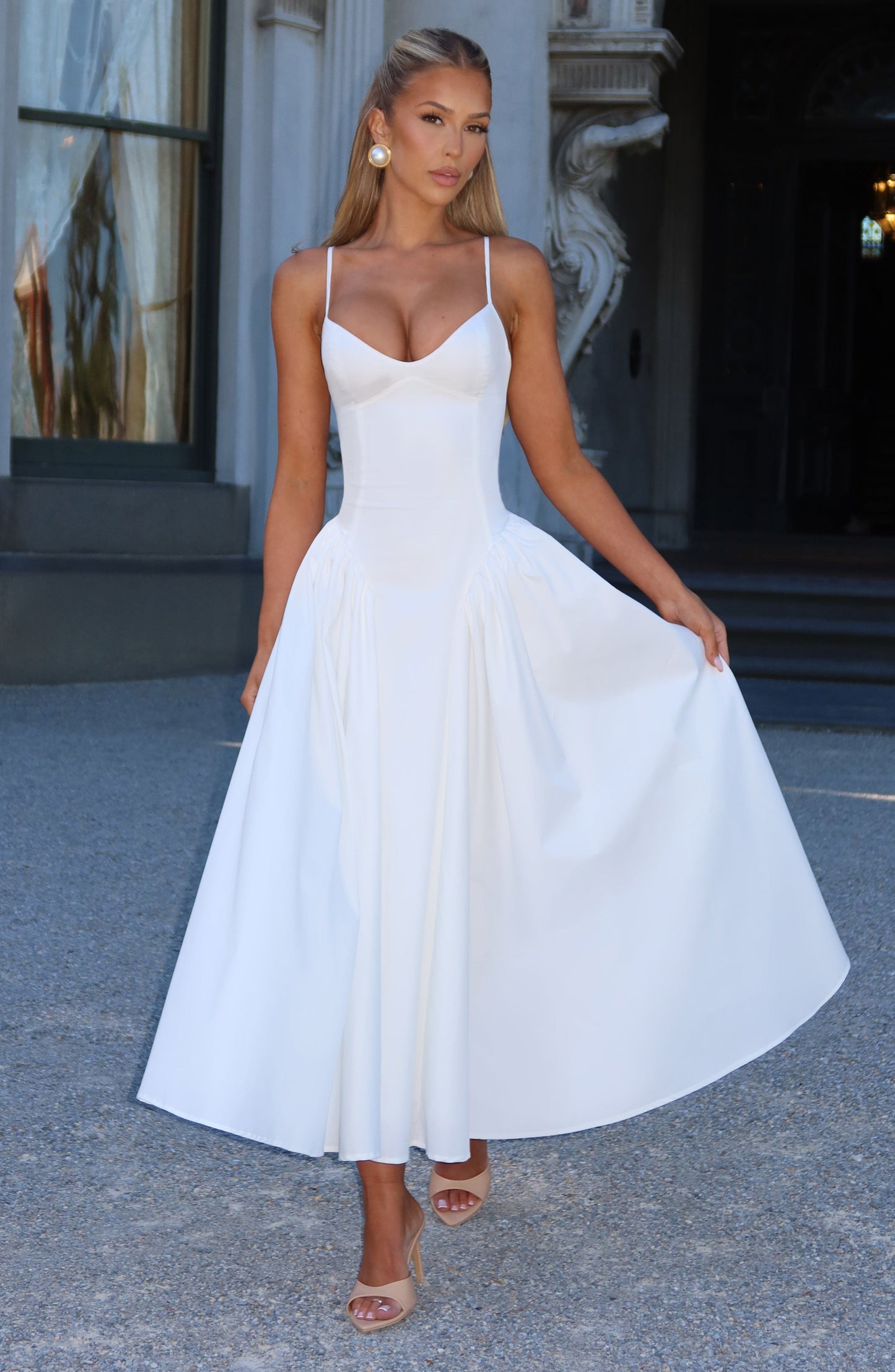 Emerson Midi Elbise – Fildişi