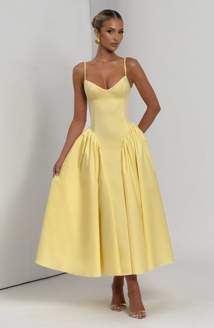 Emerson Midi Elbise – Limon Sarısı