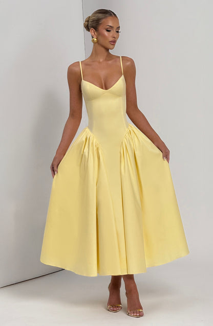Emerson Midi Elbise – Limon Sarısı