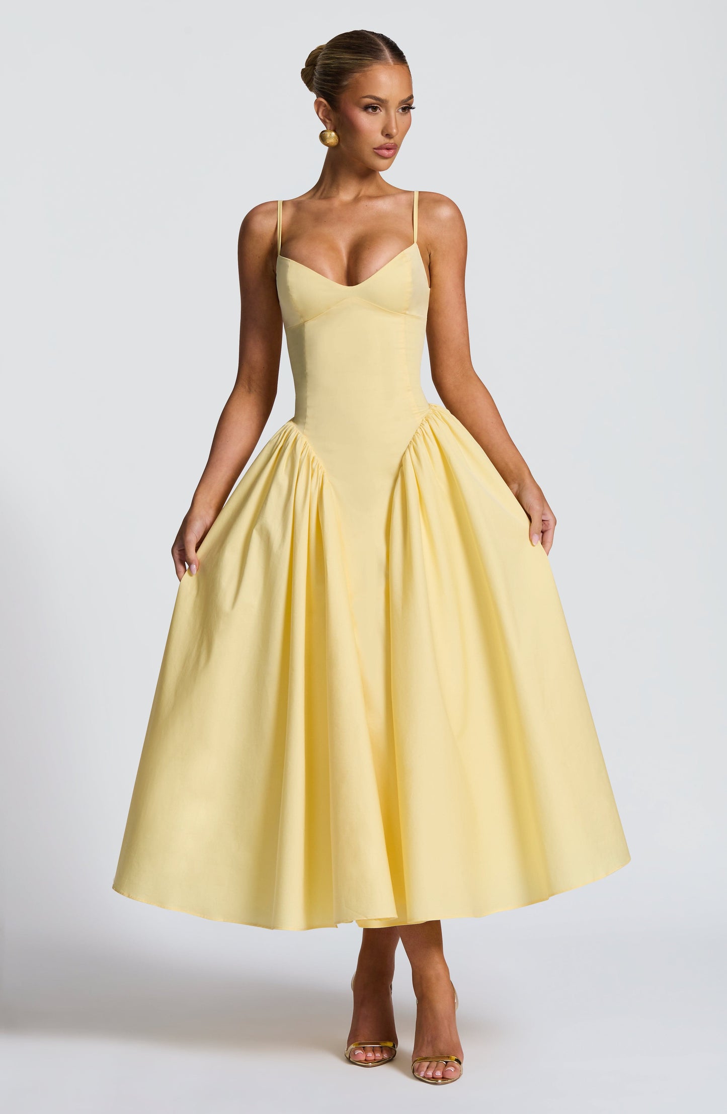Emerson Midi Elbise – Limon Sarısı
