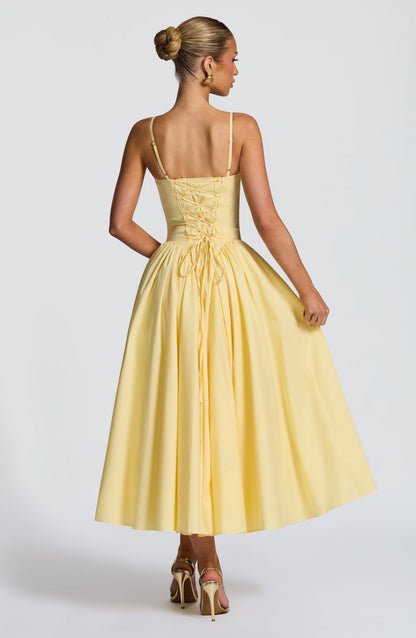 Emerson Midi Elbise – Limon Sarısı