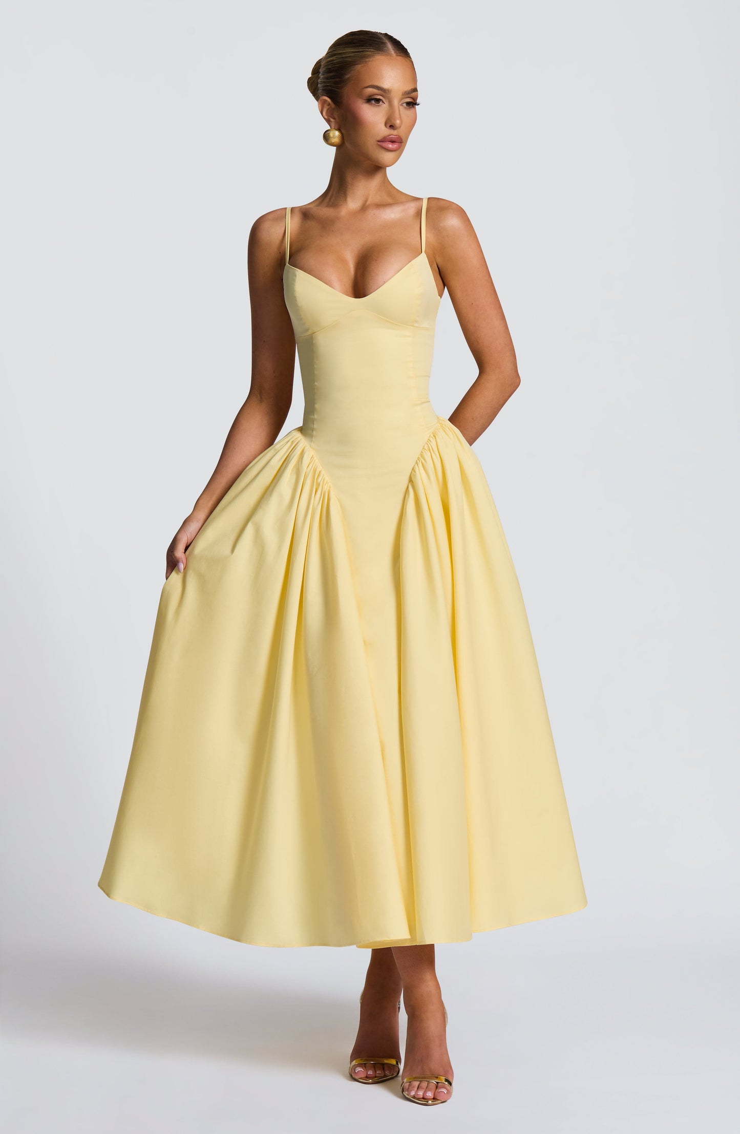 Emerson Midi Elbise – Limon Sarısı