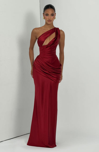 Emina Maxi Elbise – Koyu Kırmızı