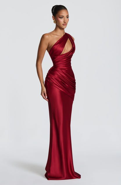 Emina Maxi Elbise – Koyu Kırmızı