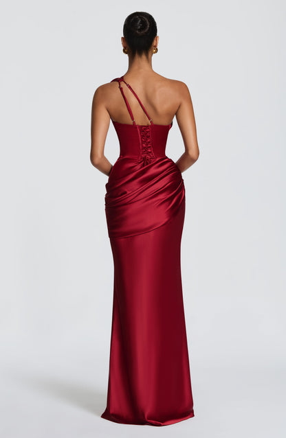Emina Maxi Elbise – Koyu Kırmızı