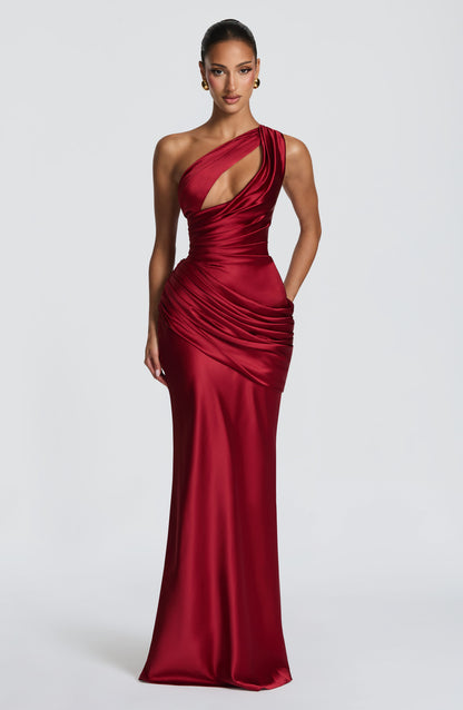 Emina Maxi Elbise – Koyu Kırmızı