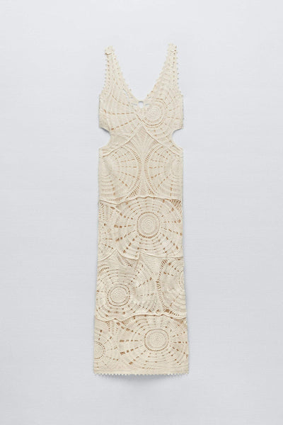 Ethel Cut-out Tığ İşi Uzun Elbise
