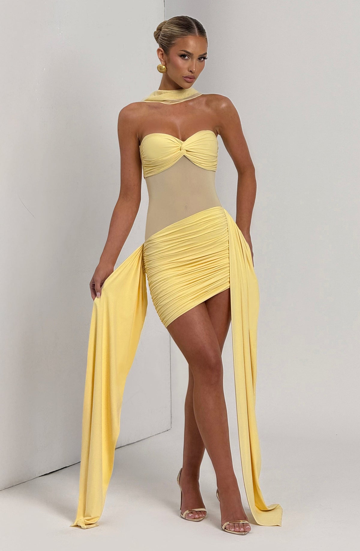 Fiorella Mini Elbise - Sarı