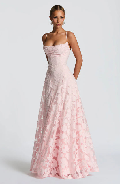 Sofia Aura Maxi Elbise - Pembe