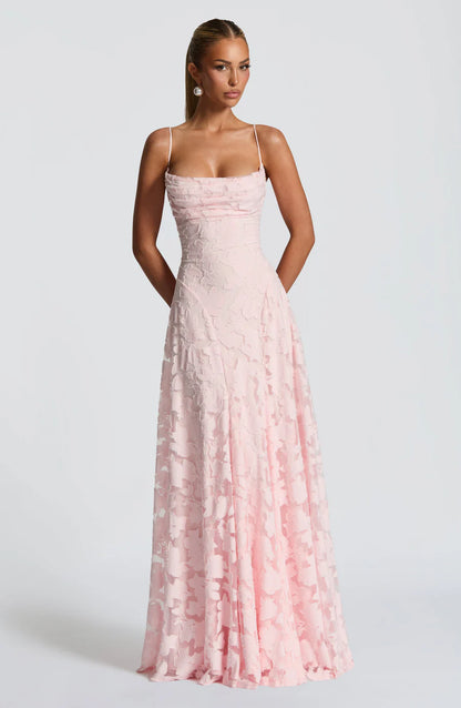 Sofia Aura Maxi Elbise - Pembe