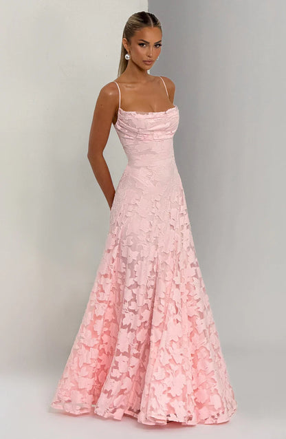 Sofia Aura Maxi Elbise - Pembe