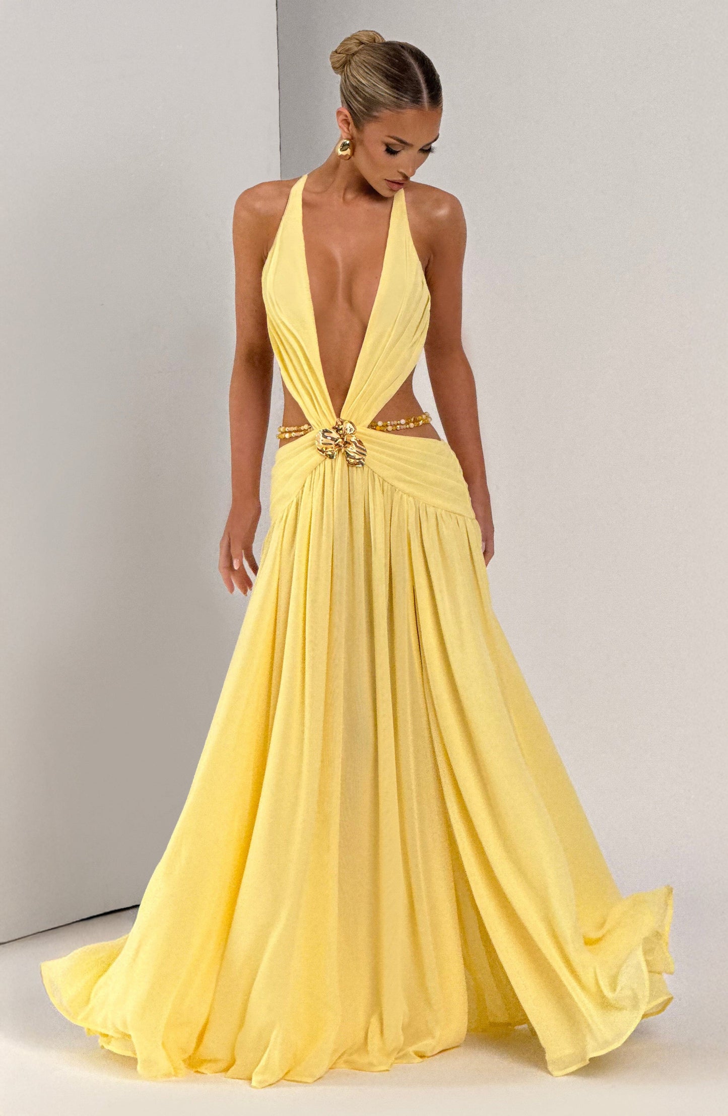 Indianna Maxi Elbise – Limon Sarısı
