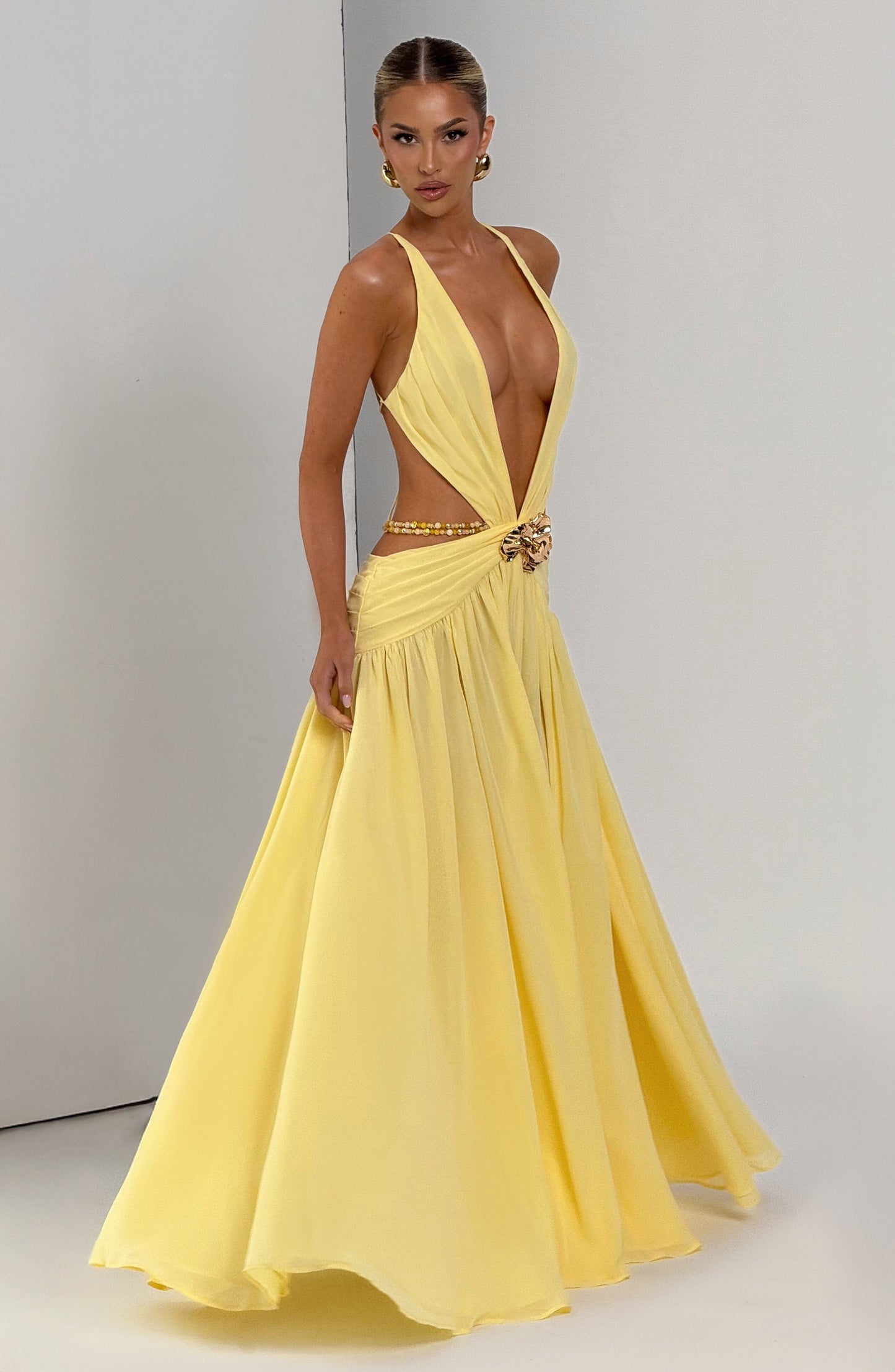 Indianna Maxi Elbise – Limon Sarısı