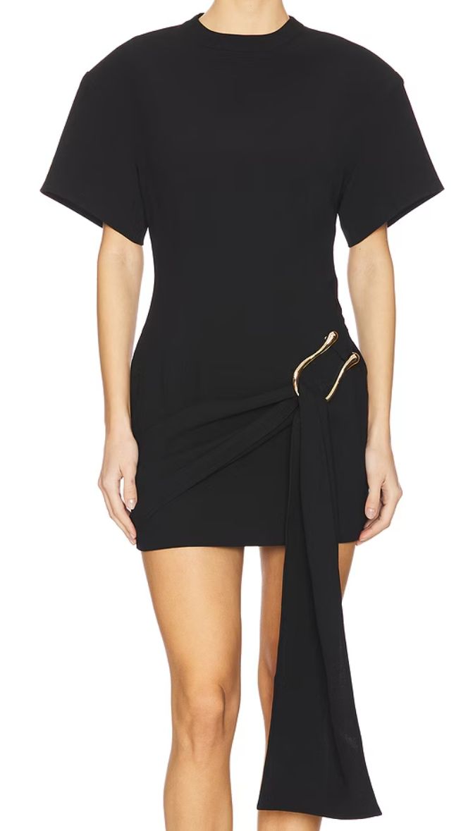 Seraphina Metal Aksesuarlı Drapeli Mini Elbise