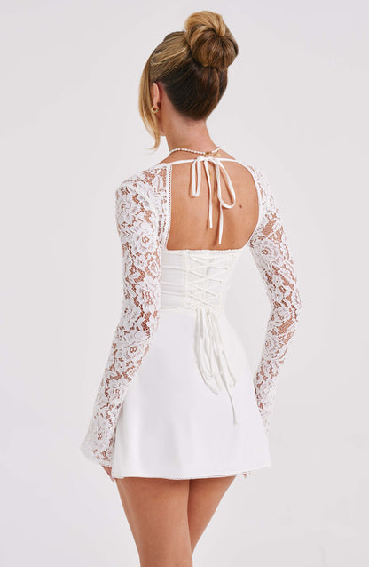 Jacinta Mini Elbise – Fildişi