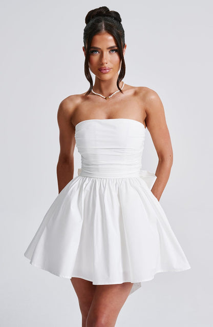 Katrina Mini Elbise – Fildişi