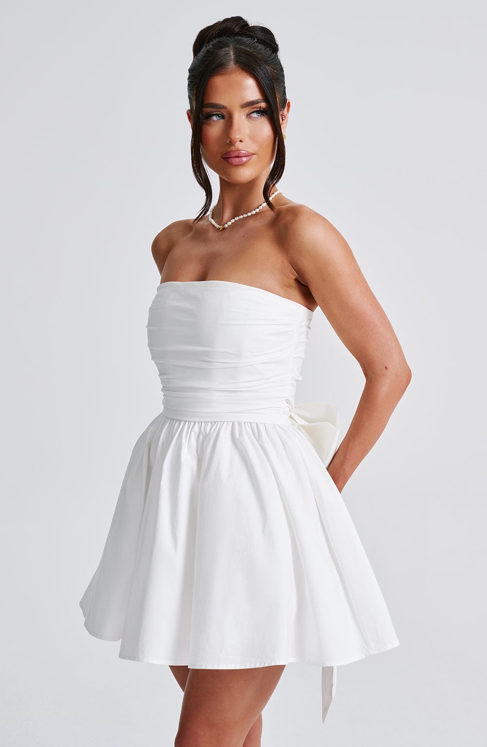 Katrina Mini Elbise – Fildişi