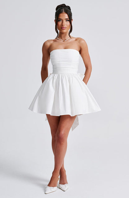 Katrina Mini Elbise – Fildişi