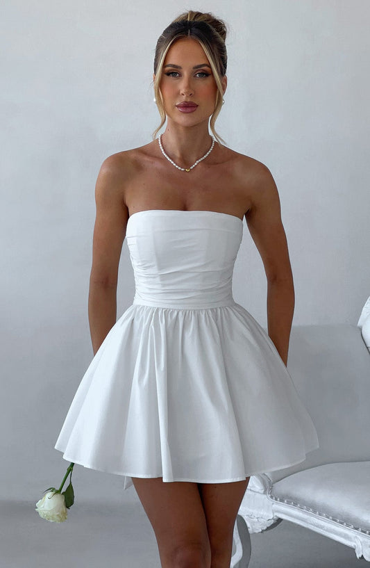 Katrina Mini Elbise – Fildişi