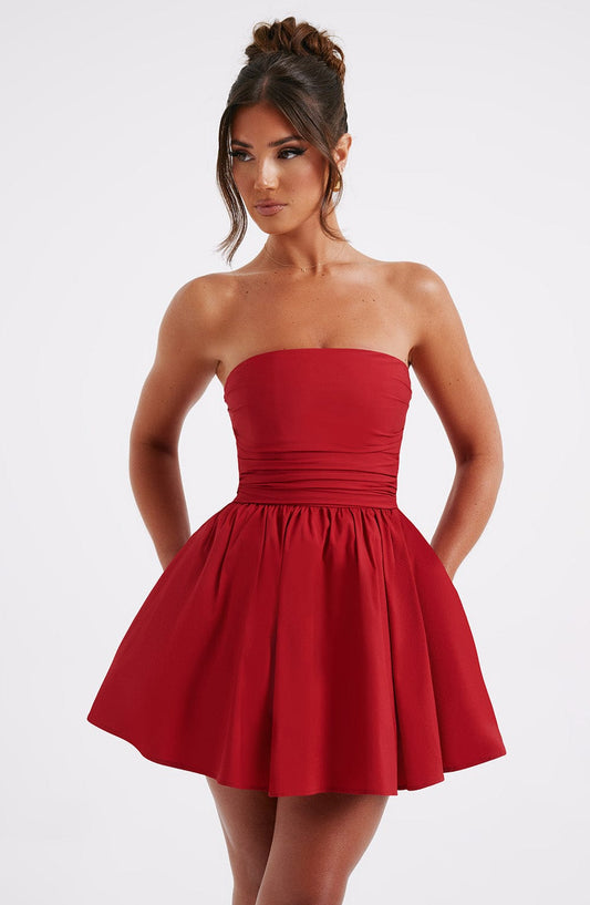 Katrina Mini Elbise – Kırmızı