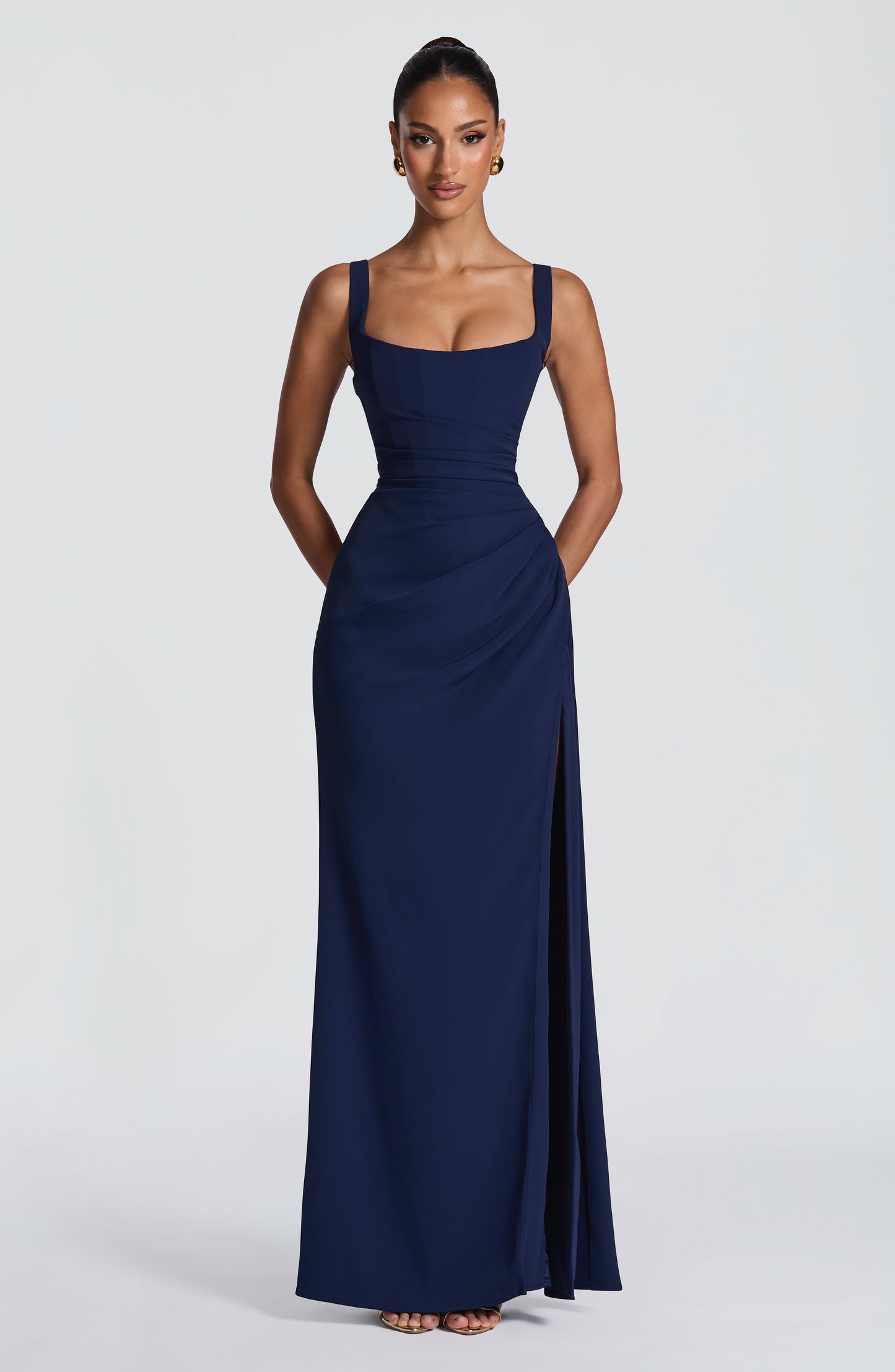 Elara Maxi Elbise – Lacivert