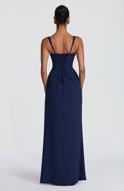 Elara Maxi Elbise – Lacivert