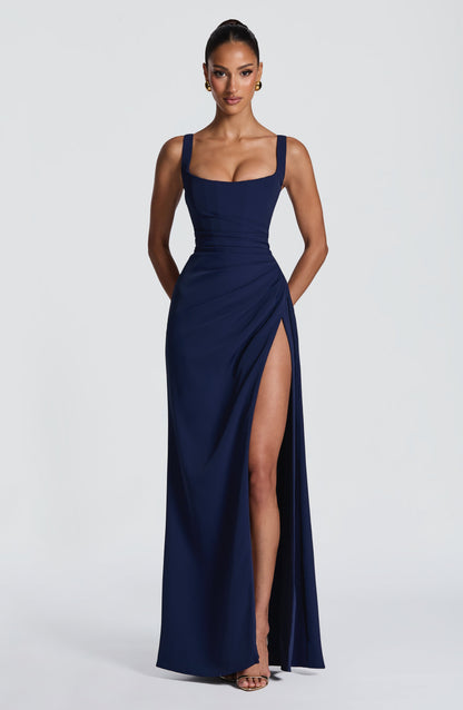 Elara Maxi Elbise – Lacivert